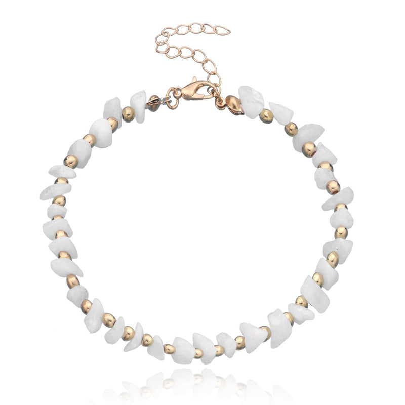 Beaded Nature Stone Chain Anklet Jewelry
