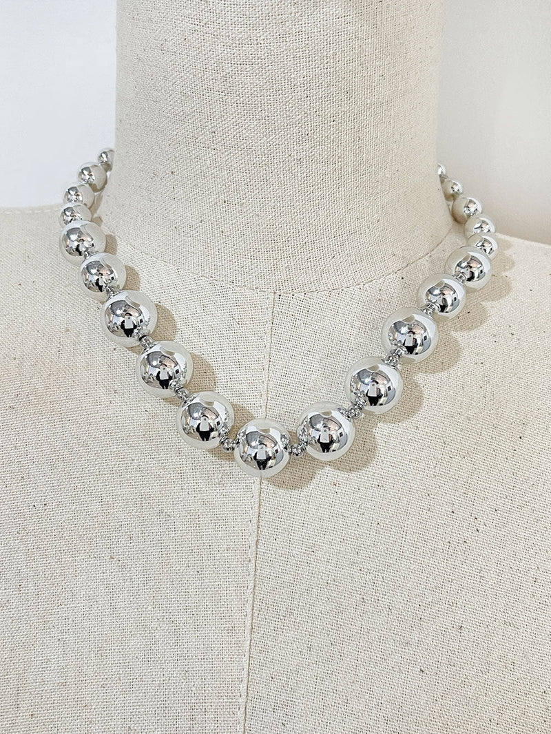 Chunky Big Ball Beads Chain Choker Necklace