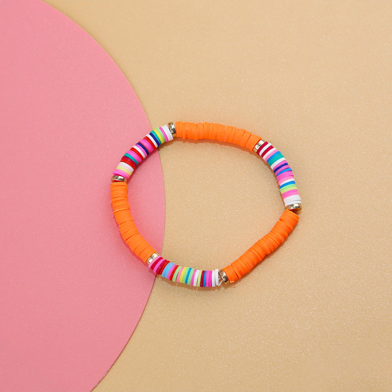 Polymer Clay Beads Bracelet Multicolor