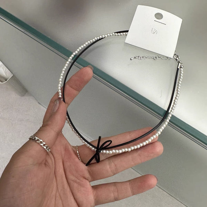 Fashion Beaded BowKnot Necklace