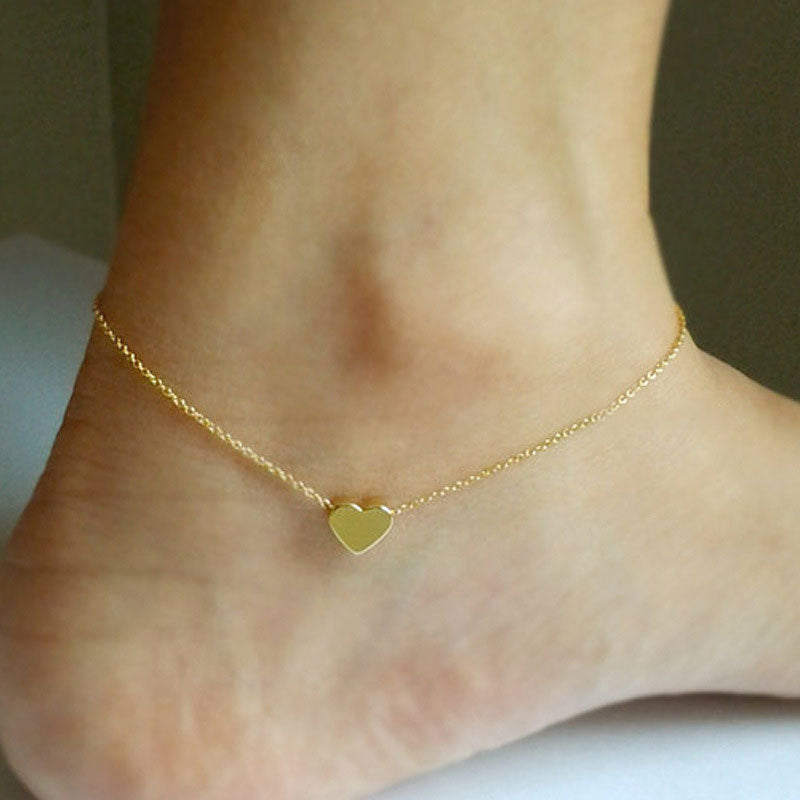 Bohemian Chain Heart Anklet Jewelry