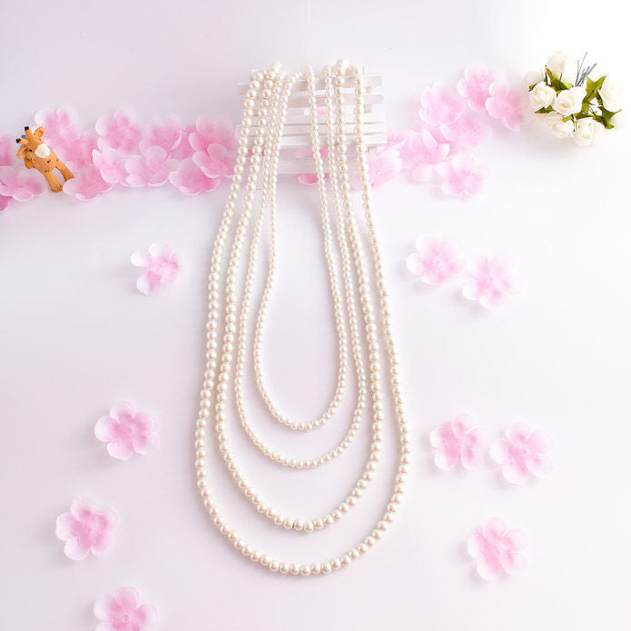 Retro Choker Necklace Multi-Layered Baroque Beaded Imitation Pearl