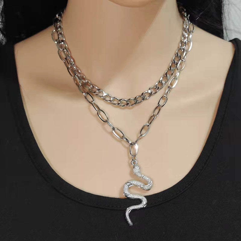 Multilayer Chain Snake Pendant Necklace