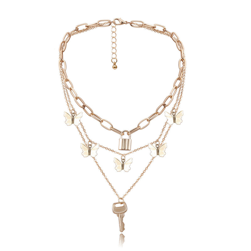 Layer Chain Butterfly Necklace