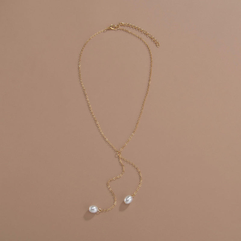 Pearl Long Chain Tassel Necklace