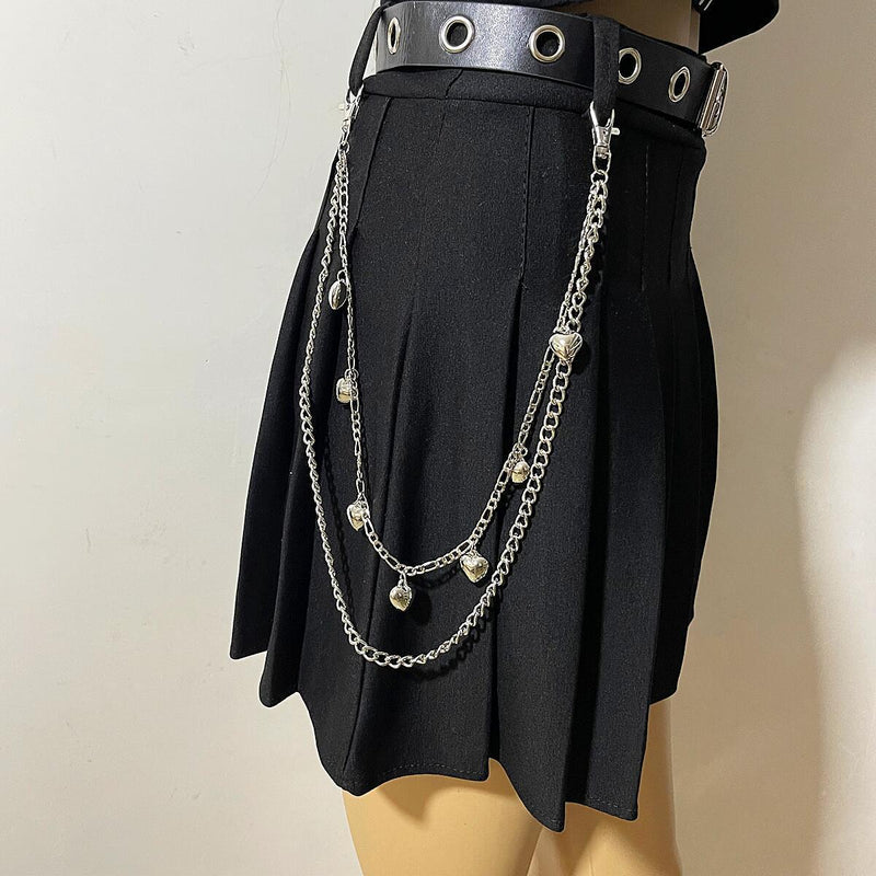 Metal Belt Rock Punk Hip Hop Heart Pants Chain
