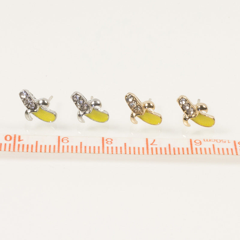 Rhinestone Banana Stud Earring