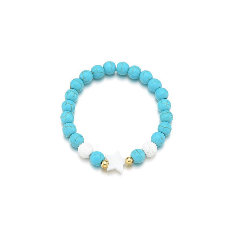 Turquoise Beaded Shell Star Bracelet