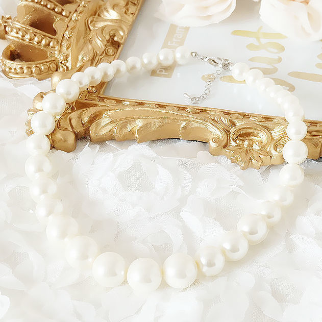 Chunky Pearl Necklace Jewellery Faux Pearl Beads String