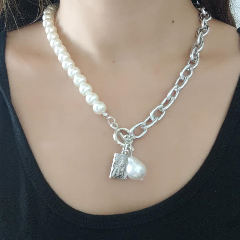 Punk Jewelry Cuban Baroque Pearl Pendant Necklaces