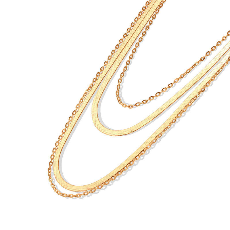 Multi Layer Snake Bone Chain Necklace Choker for Women