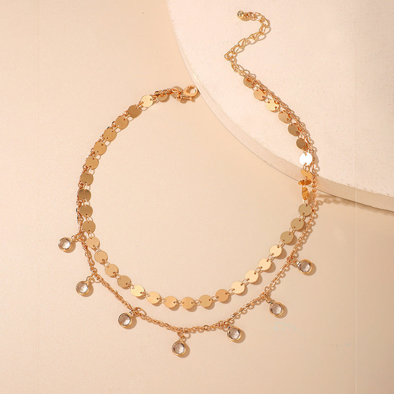 Multi Round Small Disc Charm Necklace