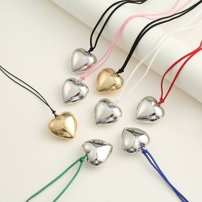Wax Line Bowknot Beloved Heart Necklace