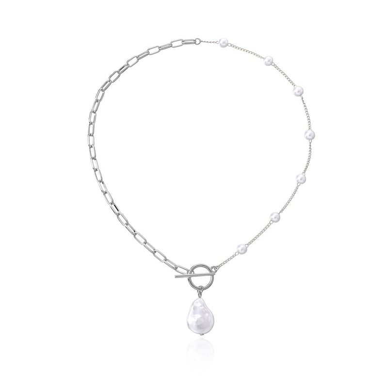 Vintage Pearl Round Bead Necklace Womens