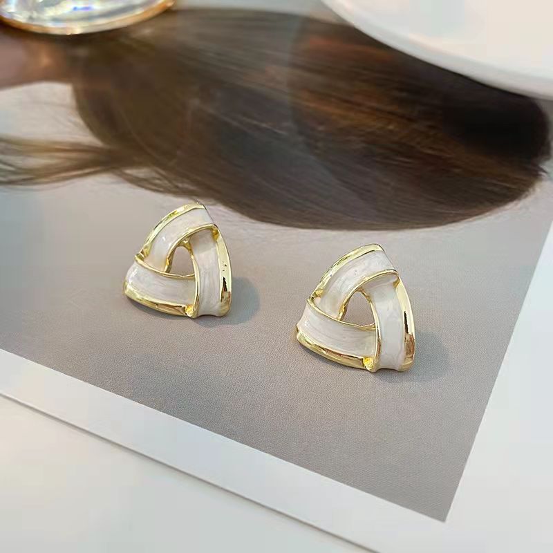 Geometric Triangle Stud Earrings