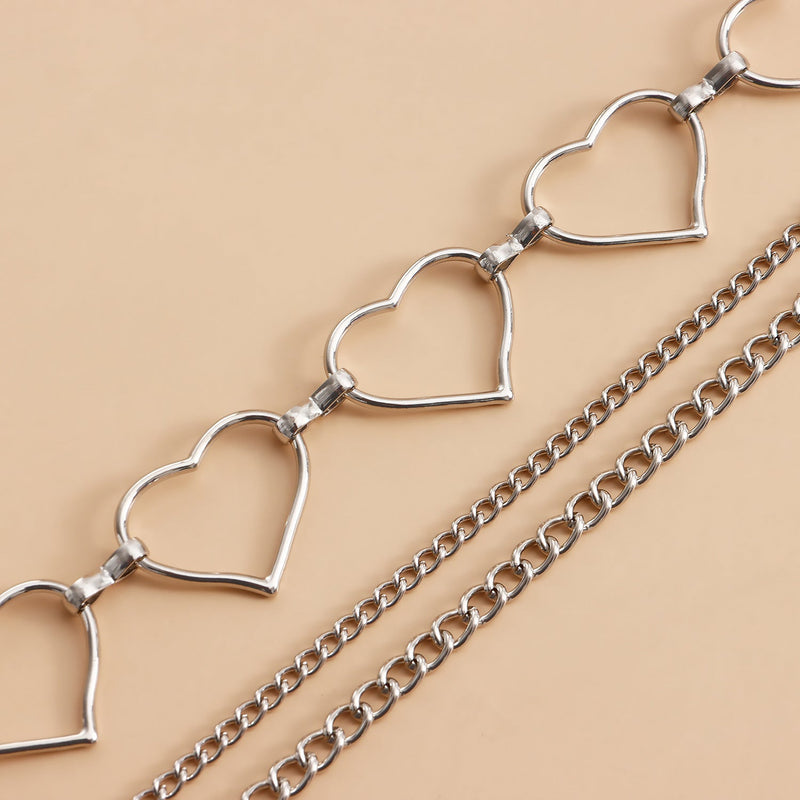 Geometric Dress Pant Belts Body Chain Jewelry Hip Hop Heart Waist Chain