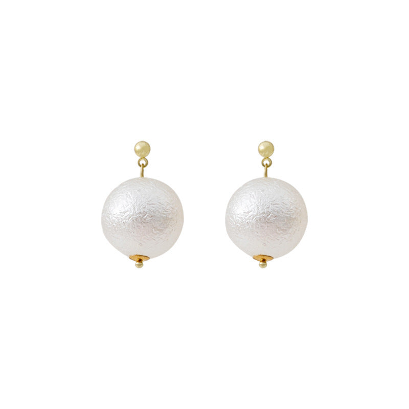 Vintage Elegant Big Pearl Pendant Earrings