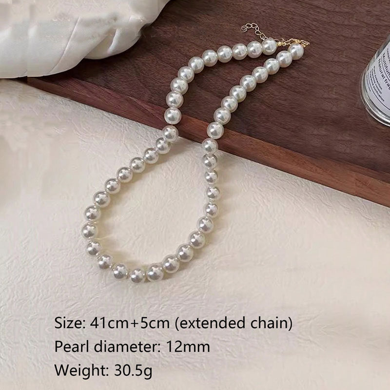 Extended Chain 8mm Pearl Necklace Chain Length 40-45cm