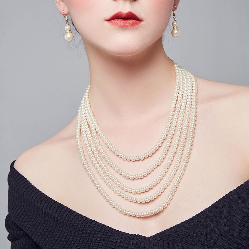 Fashion Pearl Layer Choker Necklace