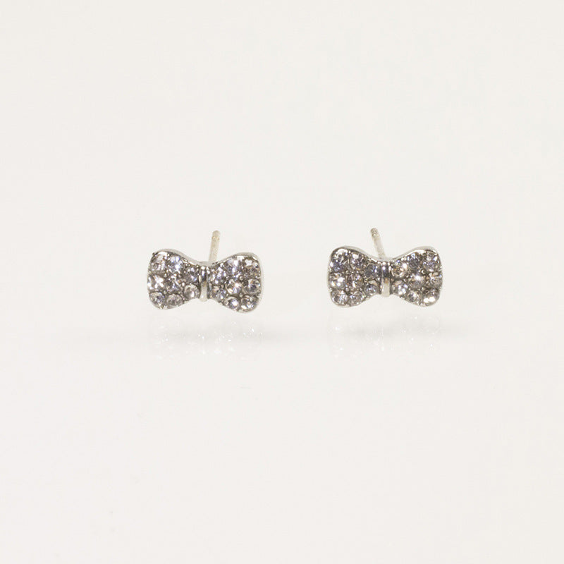Crystal Rhinestone Bow Knot Stud Earrings