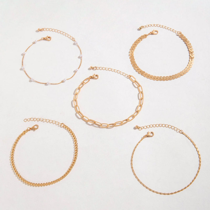 Summer Beach Wheat Snake Chain Anklets Jewelry