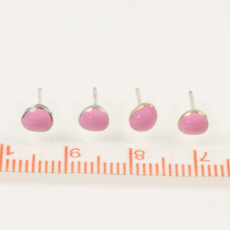Pink Mini Emerald Stud Earring