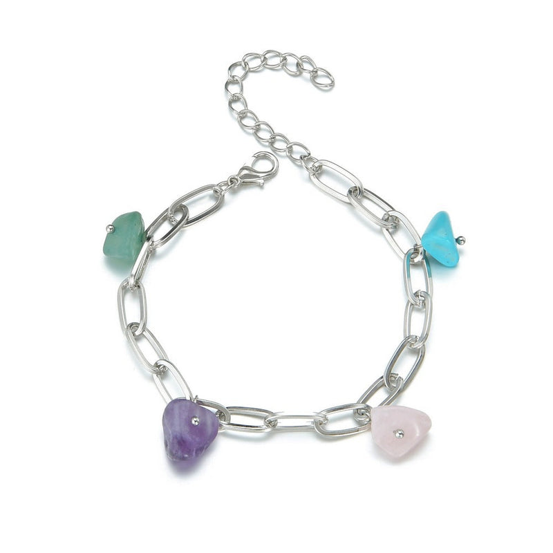 Irregular Natural Stone Charm Jewelry Bracelet
