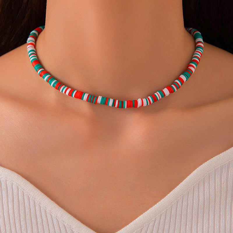 Small Colorful Soft Clay Necklace