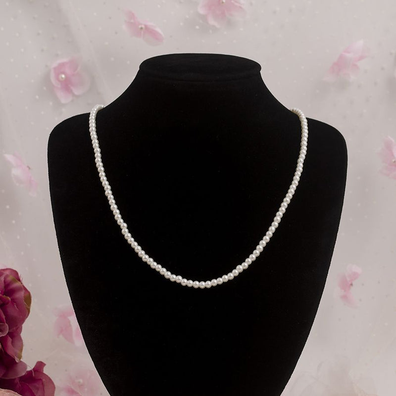 Elegant Faux White Glass Pearl Necklace Wedding Brida