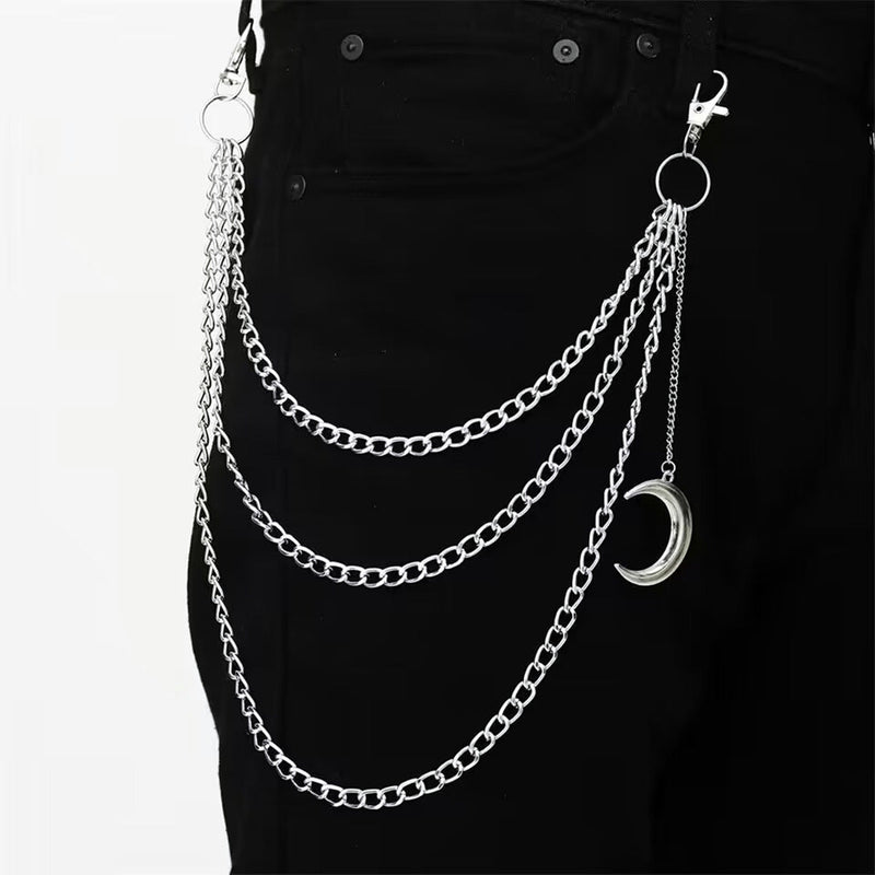 Jean Chain Belt Punk Metal Crescent Moon Geometric Chain Pants Chain