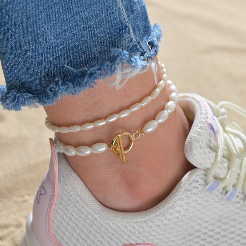 Double Pearl Layer Anklet Jewelry