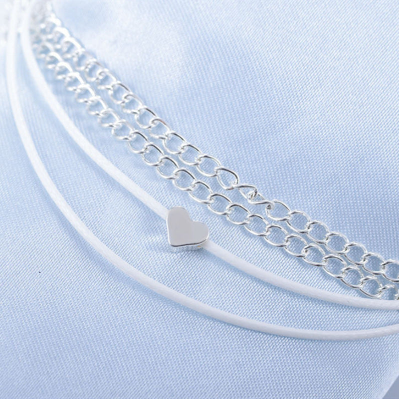 Beach Love Heart Multi-layer Anklet Jewelry