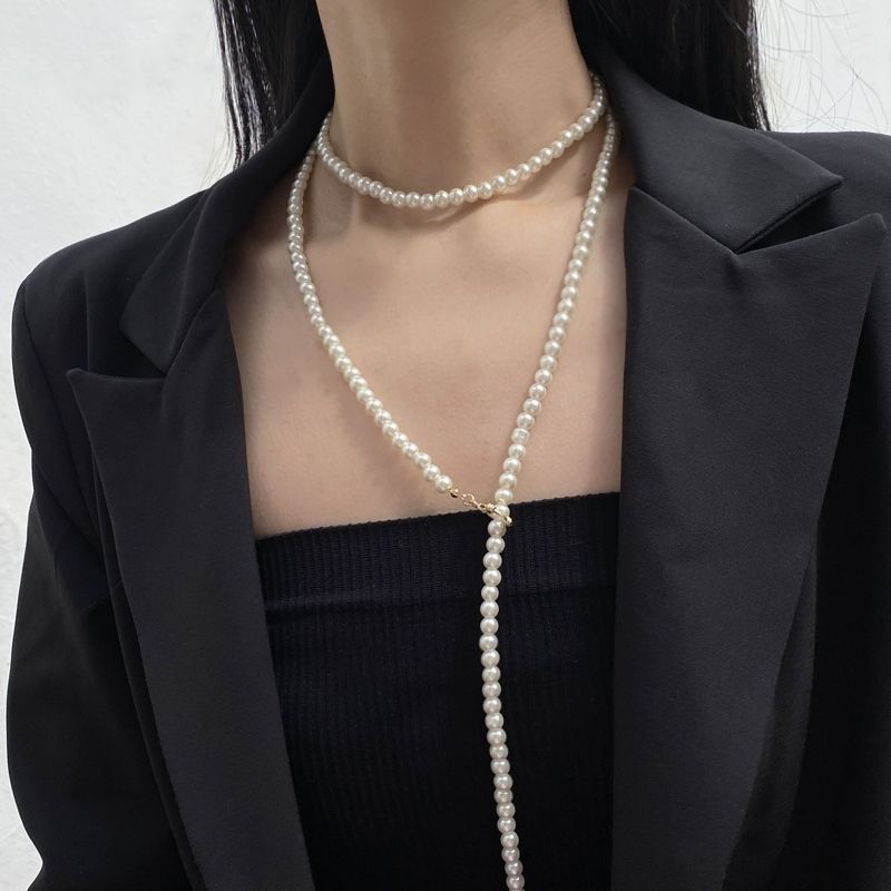 Long Pearl Necklace Costume Pearl Jewelry