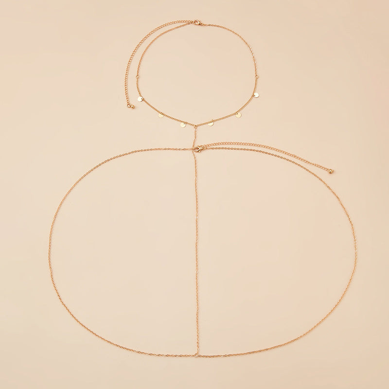 Geometric Simple Chest Chain Nightclub Beach Sexy Bikini Body Chain