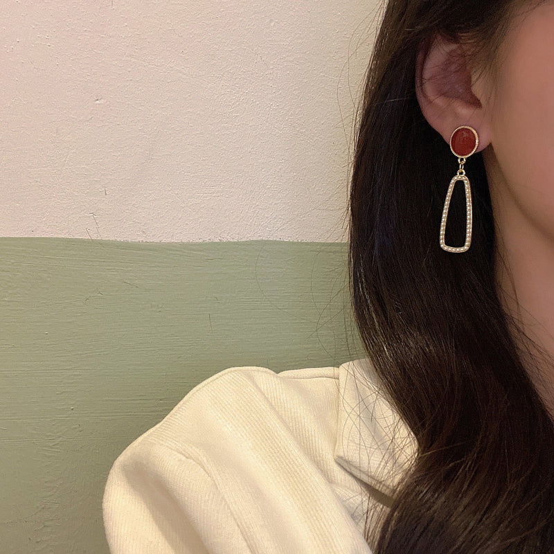Hollow Out Oval Drop Earring