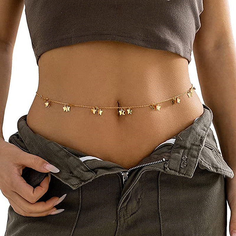 Multi-Layer Butterfly Tassel Charms Waist Chain