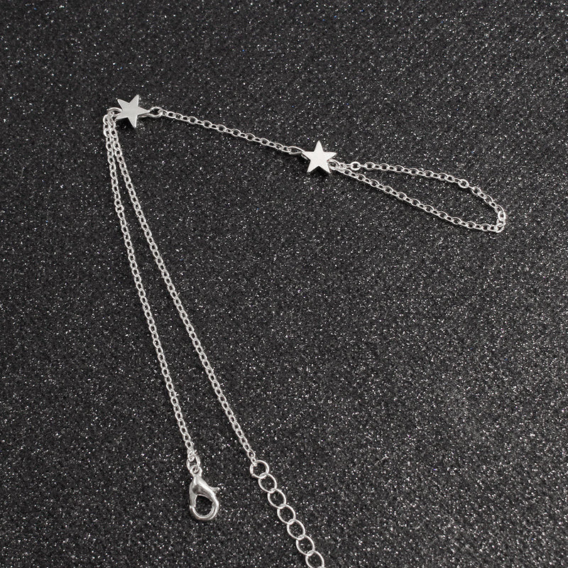 Geometric Star Charm Slave Bracelet With Ring
