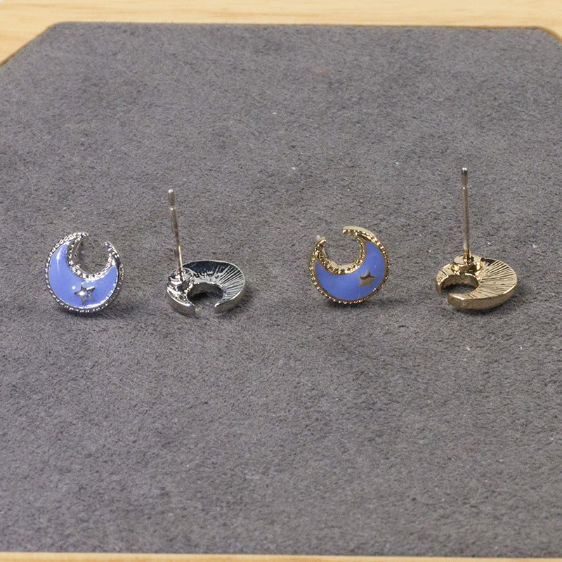 Clover Moon Stud Earrings Set