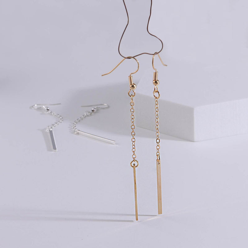 Long Chain Bar Simple Earrings