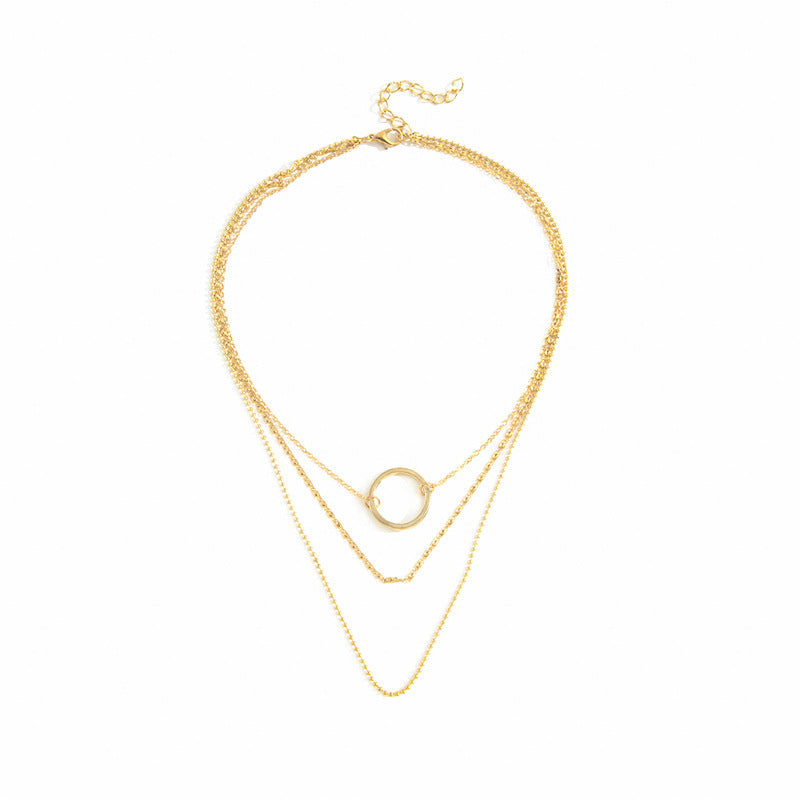 Simple Ring Double-layer Necklace Layered