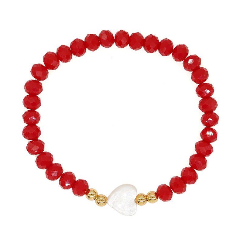 Red Crystal Bead Heart Bracelets