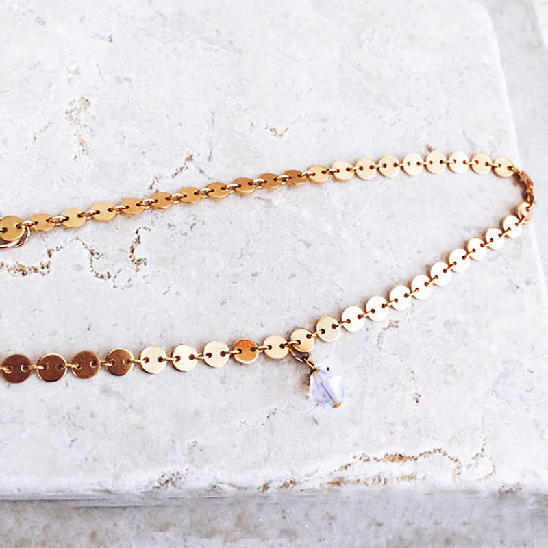 Dainty Disc Chain Chokers Necklace