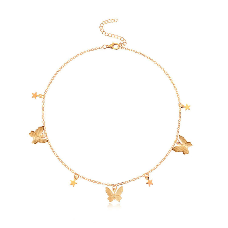 Butterfly Star Choker Necklace