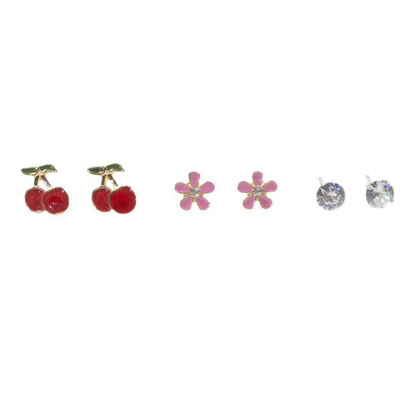Cherry Blossom Stud Earrings Set