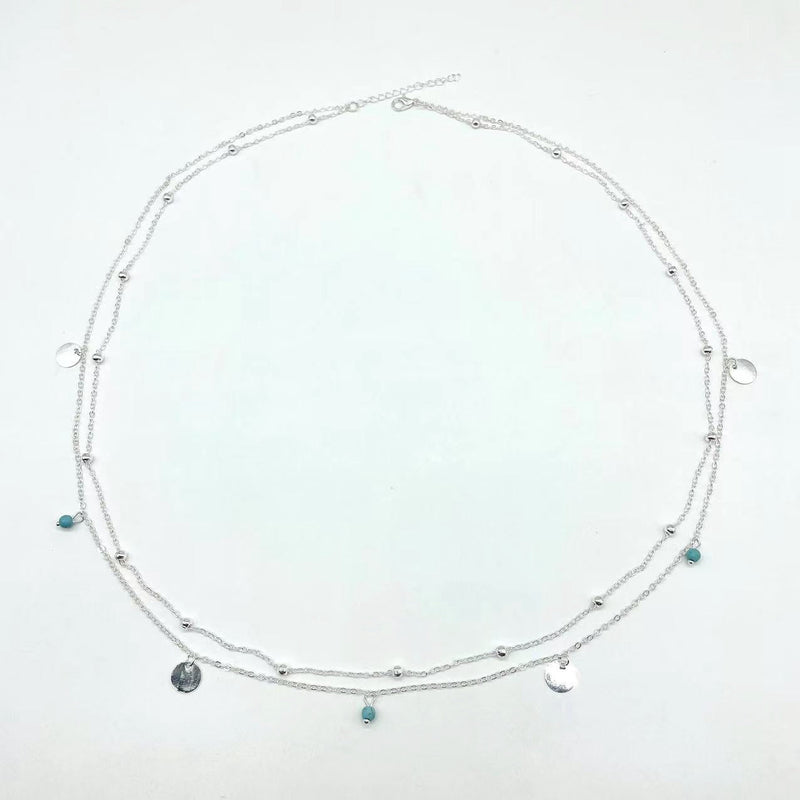 Holiday Turquoise Sequins Pendant Waist Chain