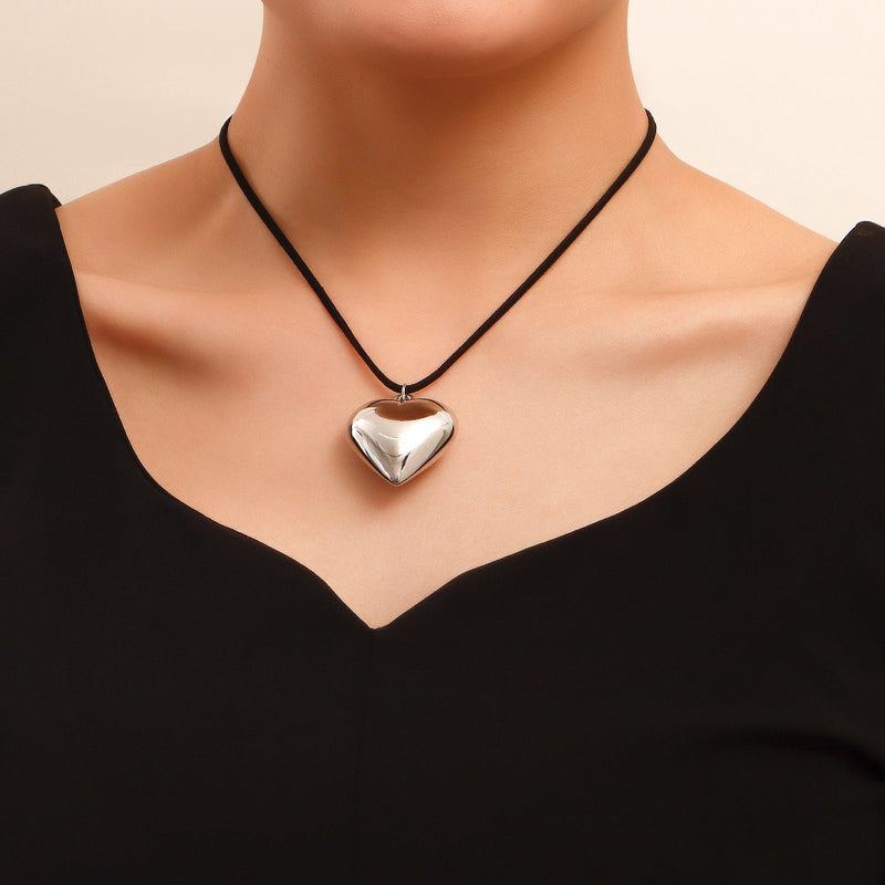 Lace up Womens Heart Necklace