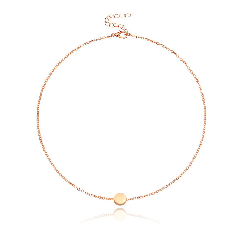 Disc Round Pendant Necklace