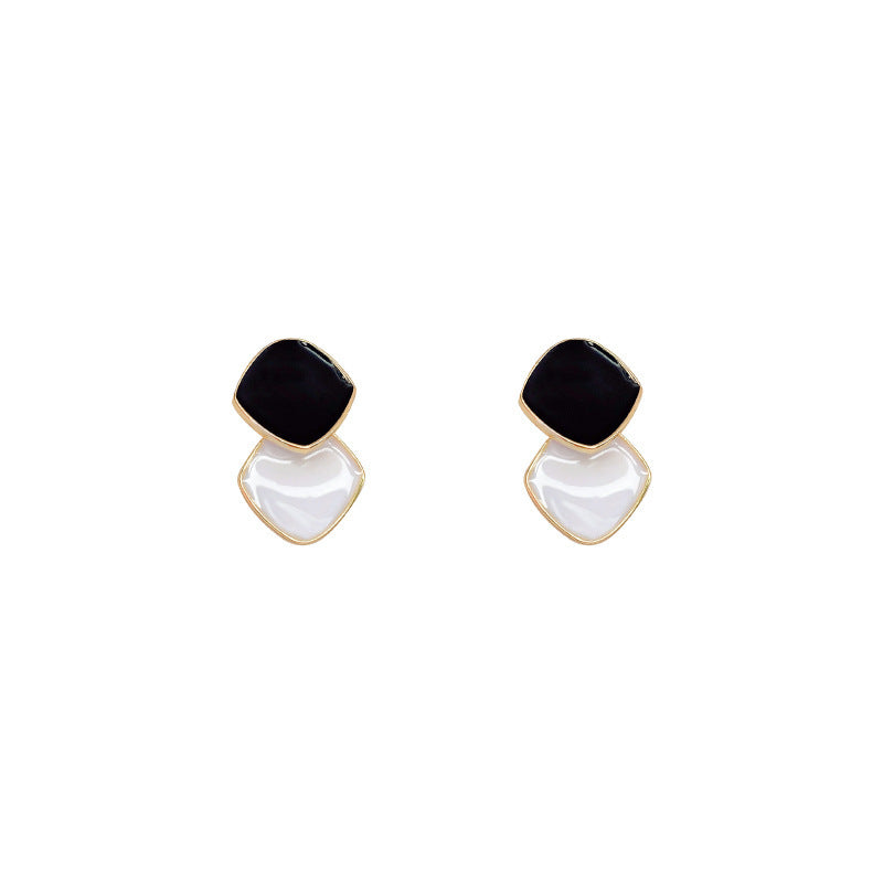 Sweet Square Enamel Earrings for Women