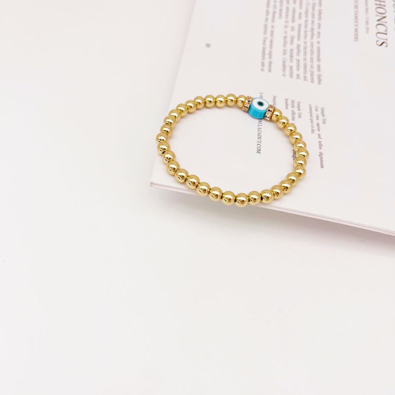 Turkish Charm Big Evil Eye Beaded Bracelet