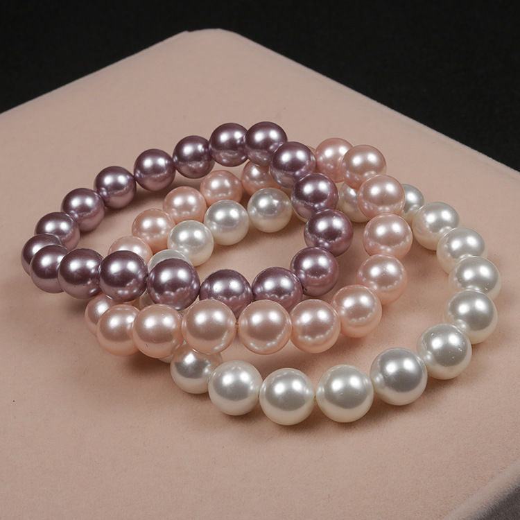 Simple Elegant Round Beads Shell Pearl Beads Bracelets